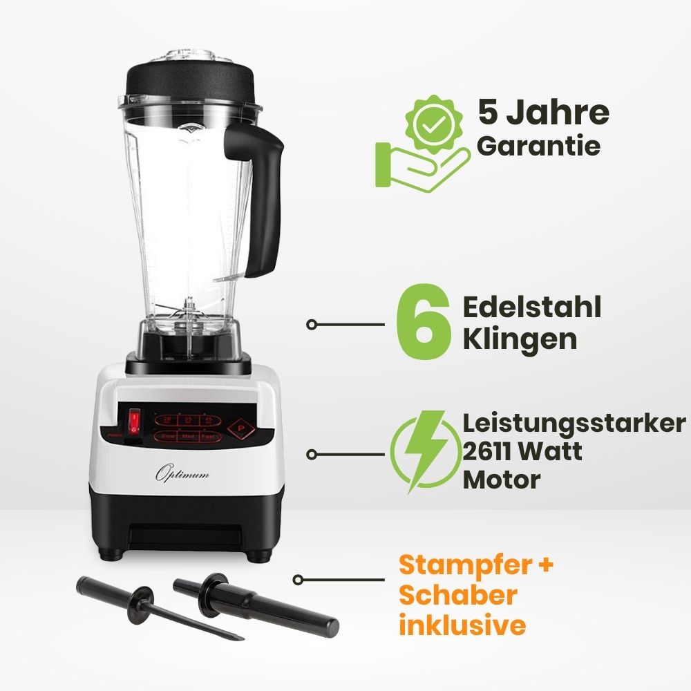 optimum 9200A standmixer hochleistungsmixer blender edelstahlklingen 2611 Watt